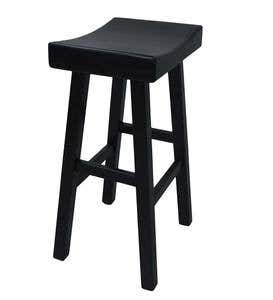 30" Wood Saddle Bar Stool