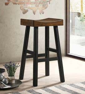 30" Wood Saddle Bar Stool