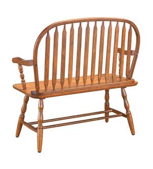 Handcrafted Wood Windsor-Style Bench