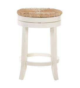 24" Round Rush Seat Swivel Counter Stool