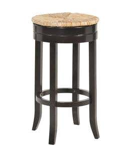 30" Round Rush Seat Swivel Bar Stool