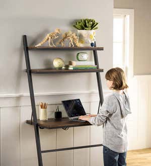 Three Position Adjustable Ladder Desk with Charging Station