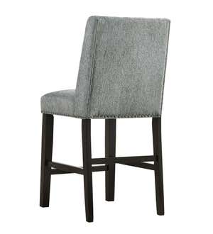 Upholstered Chair-Style 24" Counter Stools, Set of 2 - Fawn Gray/Espresso