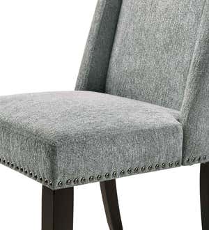 Upholstered Chair-Style 24" Counter Stools, Set of 2 - Fawn Gray/Espresso