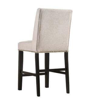 Upholstered Chair-Style 24" Counter Stools, Set of 2 - Fawn Gray/Espresso