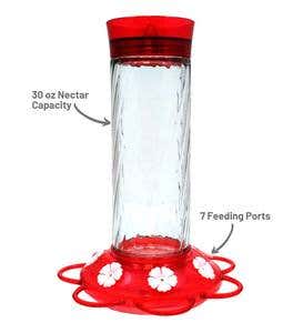 Diamond 30-Ounce Glass-Bottle Hummingbird Feeder