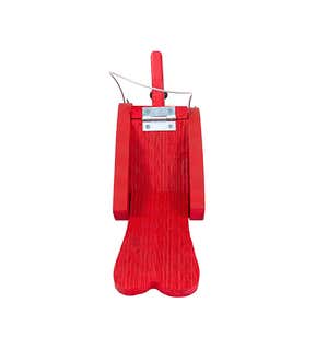 Colorful Bird-Shaped Hanging Wooden Bird Feeder