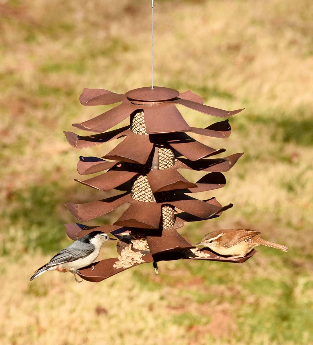 Metal Pine Cone Bird Feeder