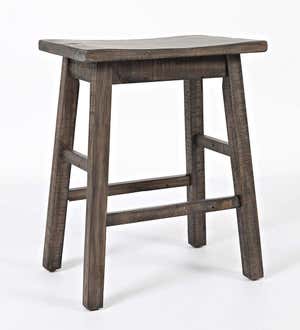 Cape Charles 3-Piece Barnwood Dining Set with Stools - Barnwood