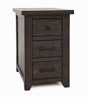 Cape Charles Reclaimed Barnwood Power Station Side Table with USB Ports