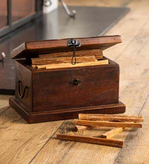 Birmingham Reclaimed Wood Hearth Storage Box with 5 lbs. Fatwood