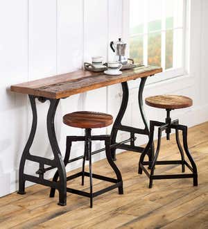 Allegheny Reclaimed Wood Adjustable Stool With Metal Base