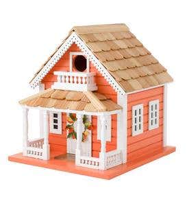 Autumn Daze Wooden Birdhouse and Pedestal Pole Set