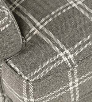 Plaid Upholstered Wingback Accent Chair