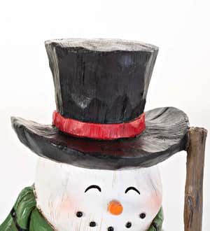 All-Weather Snowman Bird Feeder Statue