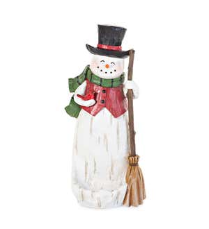 All-Weather Snowman Bird Feeder Statue