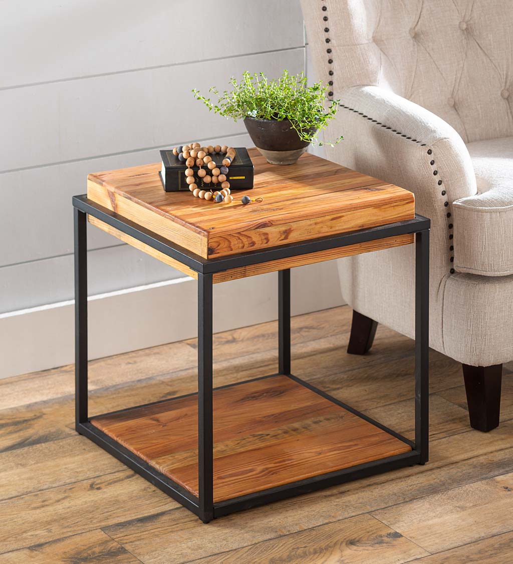 Blowing Rock Reclaimed Wood Block End Table