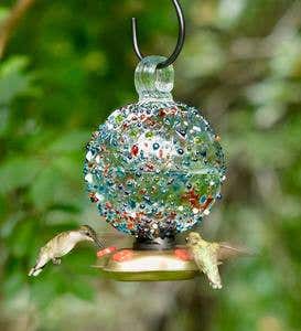 Recycled Glass Round La Fortuna Hummingbird Feeder