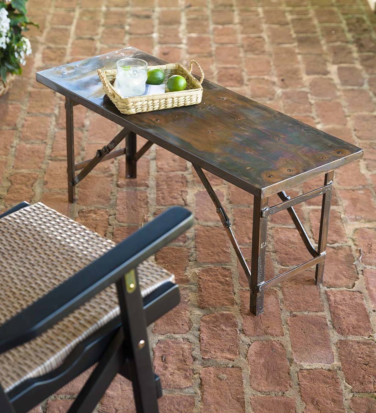 Indoor/Outdoor Folding Metal Table/Bench