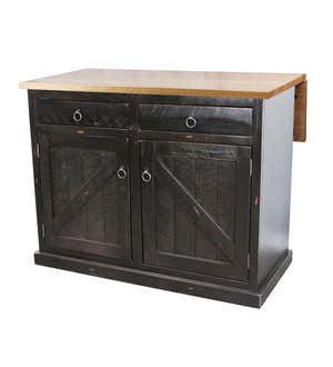 Bowling Green Kitchen Island with Panel Doors and Flip-Top Extension