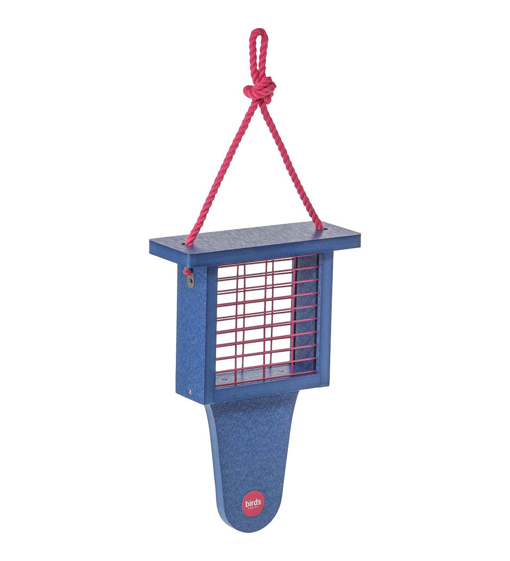 Colored Recycled Poly-Lumber Single Cake Suet Bird Feeder