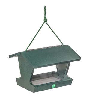 Colored Recycled Poly-Lumber Hopper-Style Bird Feeder