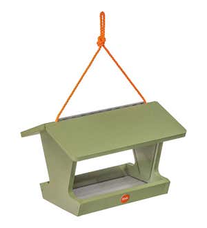 Colored Recycled Poly-Lumber Hopper-Style Bird Feeder