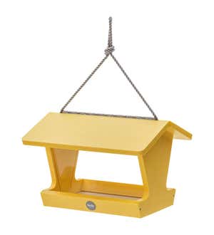 Colored Recycled Poly-Lumber Hopper-Style Bird Feeder