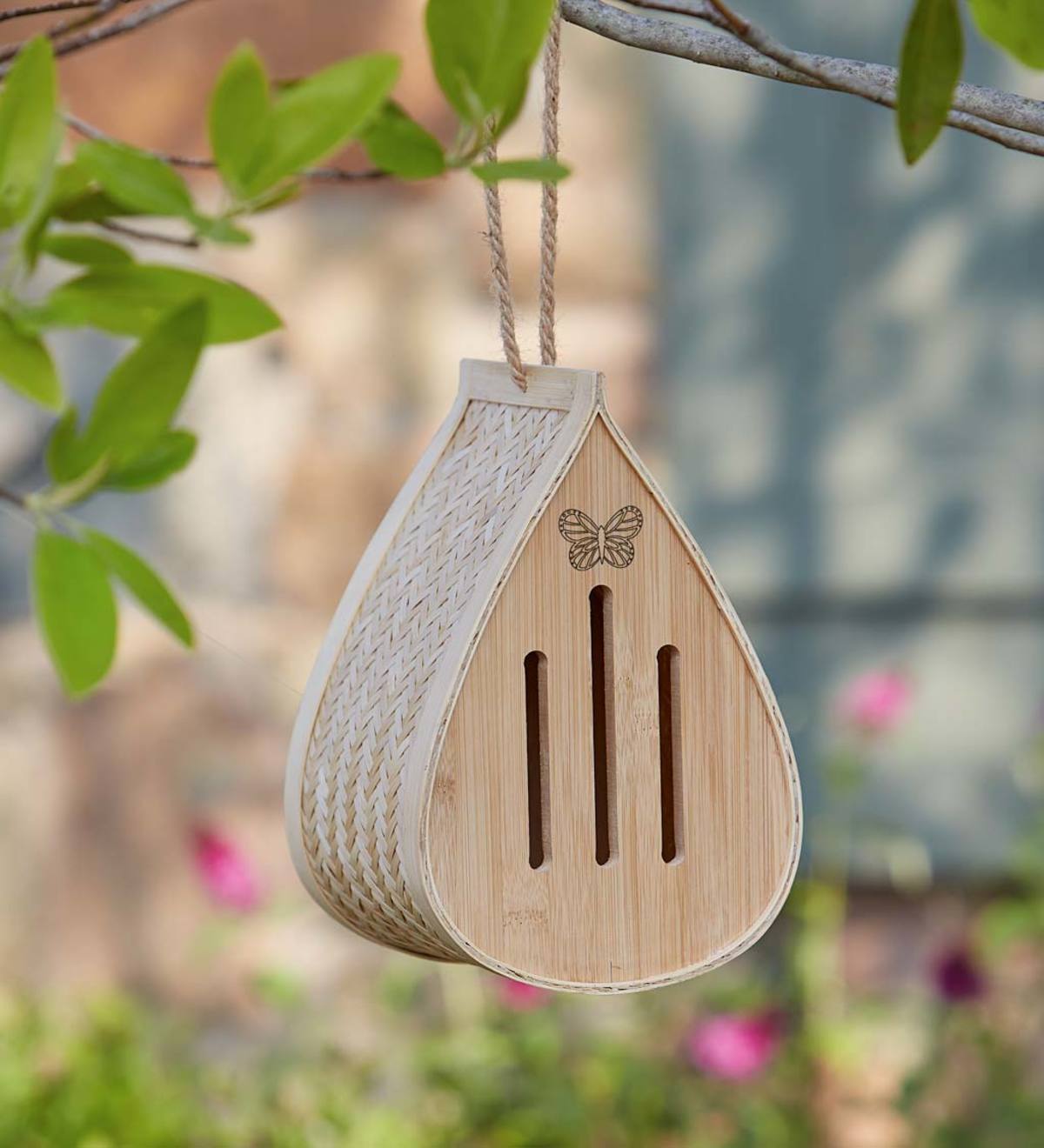 Bamboo Butterfly Drop Hanging Habitat Shelter