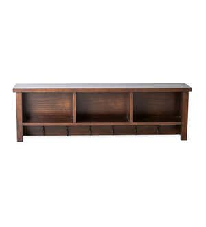 Portland Ice Box Wood Coffee Table/Bench with Wall Shelf