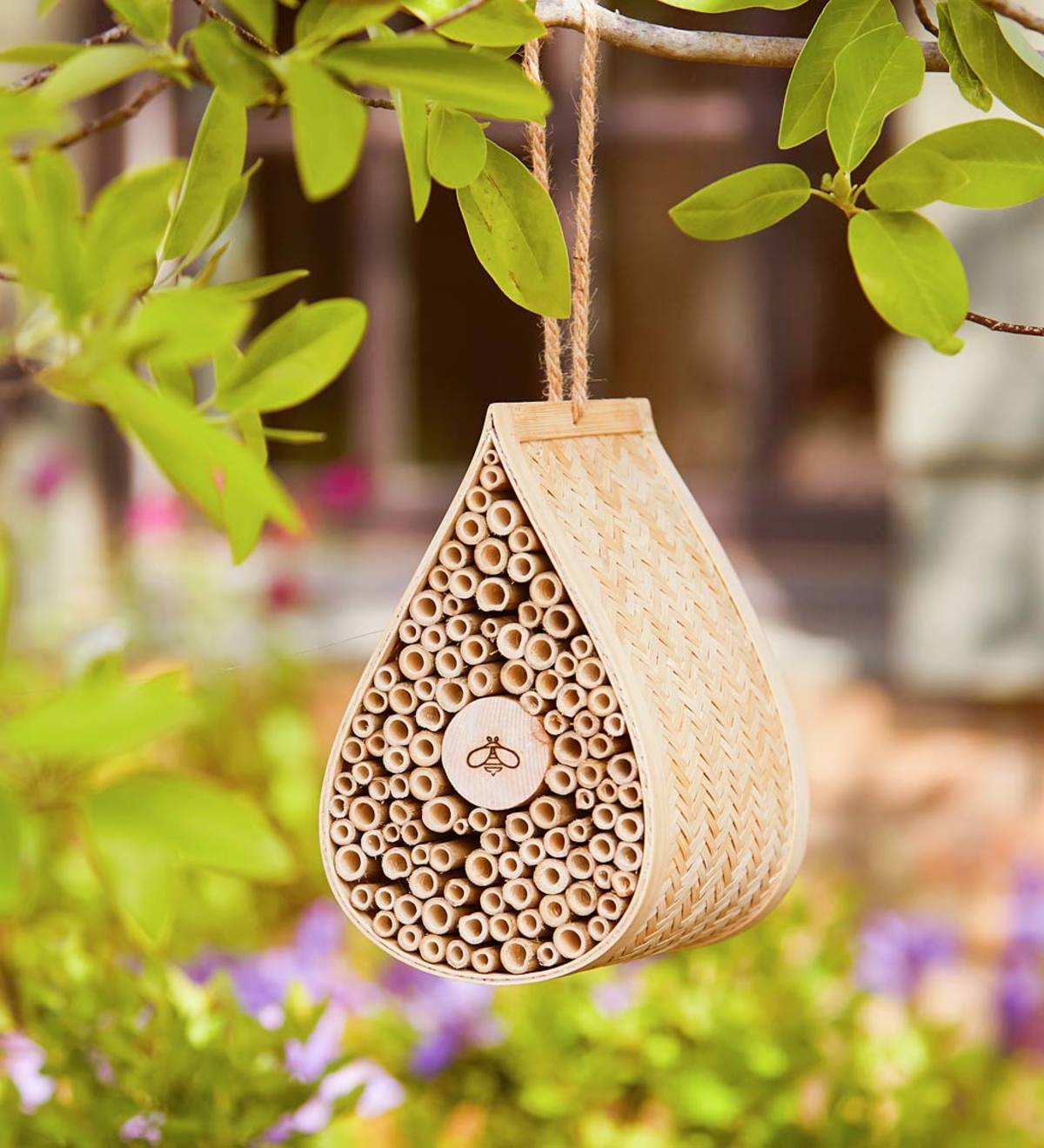 Bamboo Mason Bee Drop Hanging Habitat Shelter