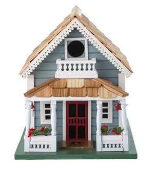 Welcome Home Wooden Birdhouse and Pedestal Pole Set