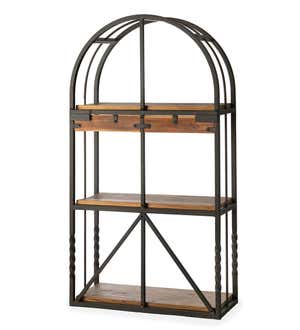 Deep Creek Wood And Metal Arched Wall Shelf