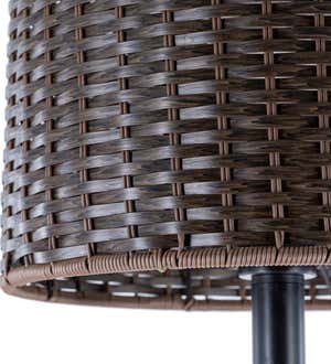Weatherproof Outdoor Table Lamp with Wicker Shade - Brown
