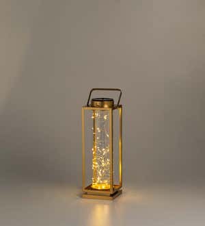 Gold Firefly Solar Lantern with String Lights