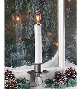 Stay-Put Battery Powered Window Candle With On/Off Sensor - BRONZE