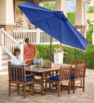 Lancaster Outdoor Furniture Collection, Eucalyptus Wood Extension Table and 6 Chairs