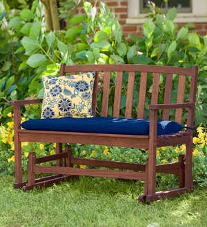 Eucalyptus Wood Love Seat Glider, Lancaster Outdoor Furniture Collection