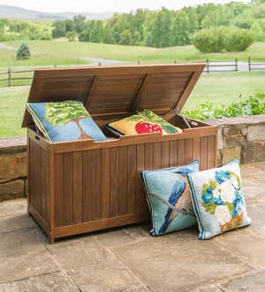 Eucalyptus Wood Storage Box, Lancaster Outdoor Furniture Collection