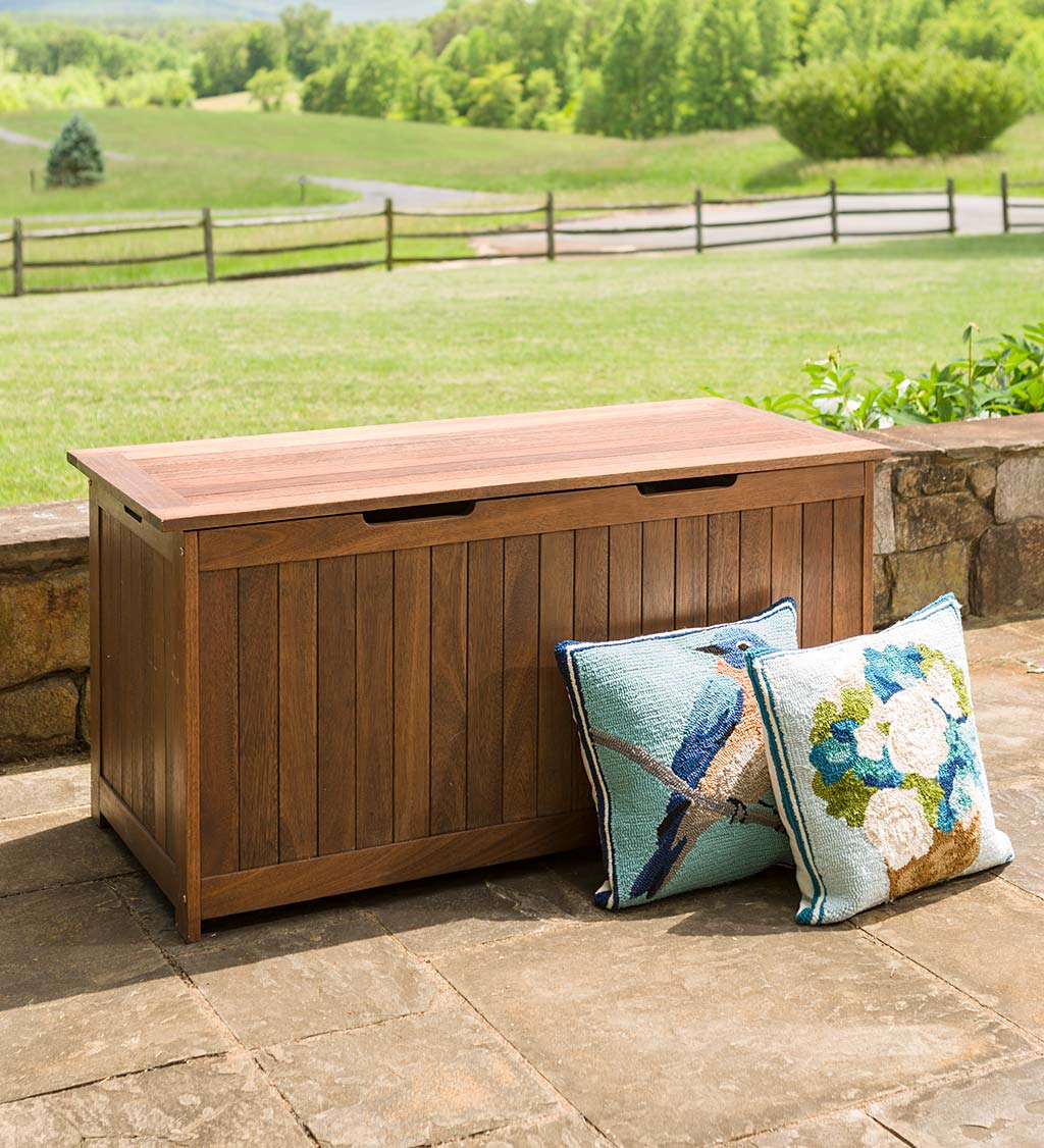 Eucalyptus Wood Storage Box, Lancaster Outdoor Furniture Collection