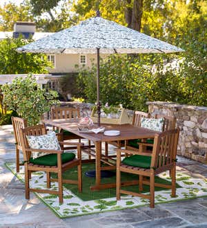 Lancaster Outdoor Furniture Collection, Eucalyptus Wood Extension Table and 6 Chairs