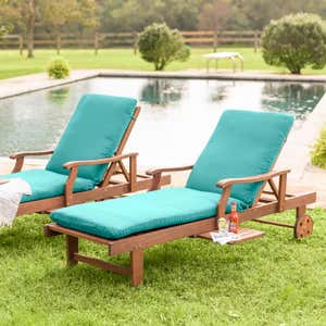 Claremont Eucalyptus Outdoor Chaise Lounge - Natural