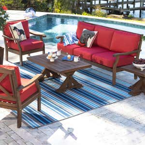 Claremont Seating Collection, Eucalyptus Wood Outdoor Furniture