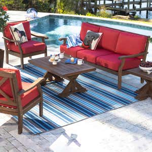 Indoor/Outdoor Dorset Stripe Textured Polyester Rug