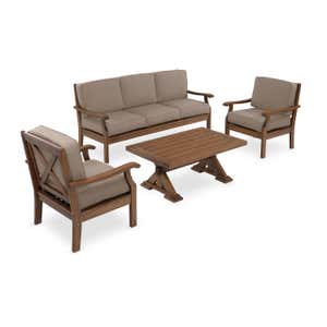 Claremont Seating Collection, Eucalyptus Wood Outdoor Furniture