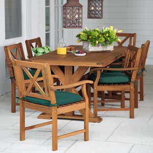 Claremont Outdoor Dining Furniture, Eucalyptus Table and Six Chairs