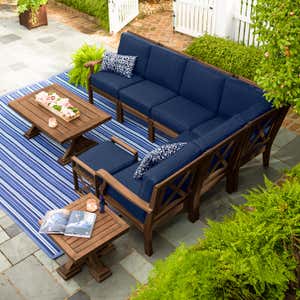 Claremont Eucalyptus Outdoor Sectional Seating with Cushions