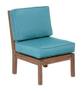 Claremont Sectional Armless Chair with Cushions - Teal