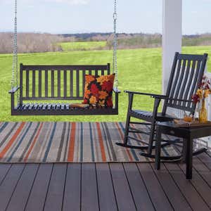 Slatted Wood Porch Swing