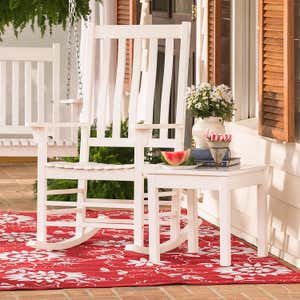 Slatted Wood Rocking Chair